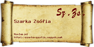 Szarka Zsófia névjegykártya
