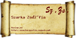 Szarka Zsófia névjegykártya