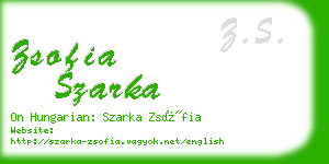 zsofia szarka business card